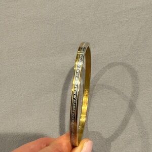 Two-Tone Greek Key Bangle Bracelet - Gold & Silver